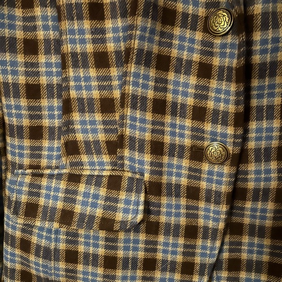 Liz Claiborne Brown blue Tweed Blazer Two Button Size M - Picture 5 of 8